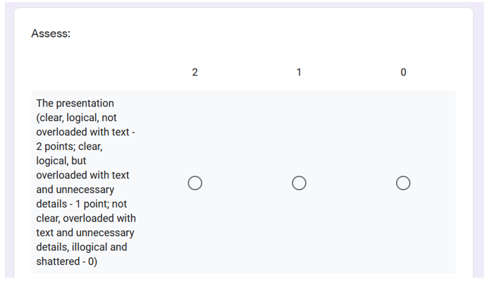 Conducting assessment via Google Forms